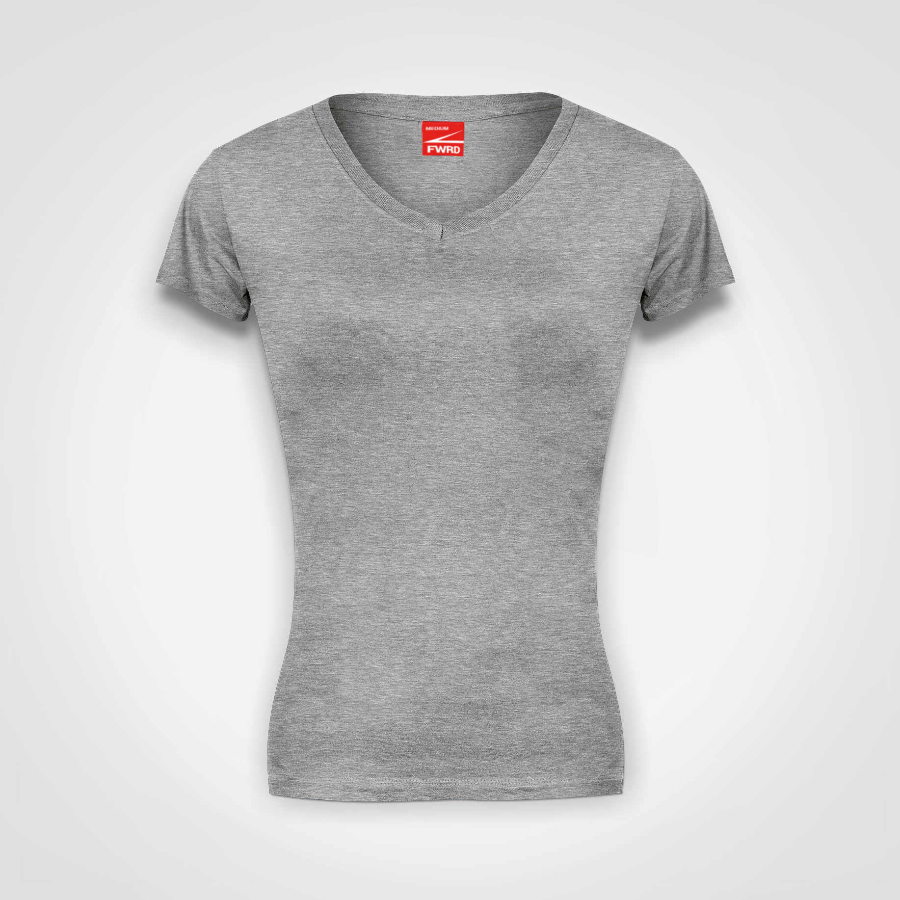 Ladies-Fitted-V-Neck-T-Shirt-Grey-Melange21